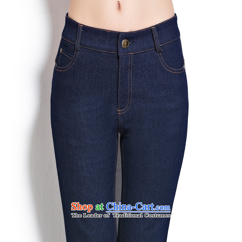 As provided for large female thick MM autumn and winter new western wild thick sister thin large graphics jeans pants No. 2267 Blue Cross-provisions (qisuo 4XL,) , , , shopping on the Internet