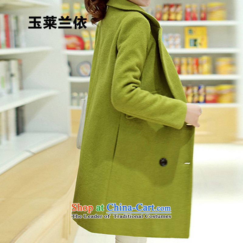 In accordance with the 2015-yuk leyland autumn and winter new Korean women in the long coats YWCA gross? green XL, jade leyland to , , , shopping on the Internet