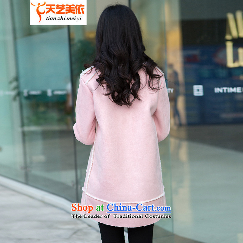 According to the 2014 days Ji-mi autumn and winter new European site trendy lapel of long-sleeved jacket is Gross Gross lamb female 065 pink XL, day (tianzhimeiyi Ji-mi) , , , shopping on the Internet