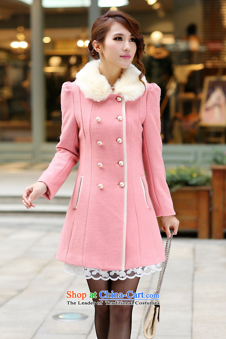 2015 Autumn and winter aimoonsa Korean version of the new double-GROSS for Gross overcoats? women in long Sau San a wool coat winter coats pink XL Photo, prices, brand platters! The elections are supplied in the national character of distribution, so action, buy now enjoy more preferential! As soon as possible.