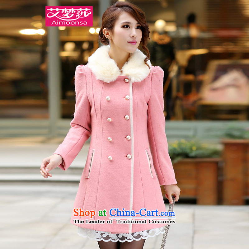 2015 Autumn and winter aimoonsa Korean version of the new double-GROSS for Gross overcoats? women in long Sau San a wool coat winter coats pink xl,aimoonsa,,, shopping on the Internet