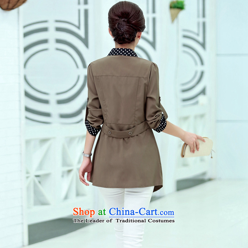 Optimize new Connie Pik mother blouses Korean autumn add fertilizer xl women in long wave shirts point long-sleeved shirt BW09622 deep coffee 4XL, Deputy 155-165 recommendations optimize Connie shopping on the Internet has been pressed.