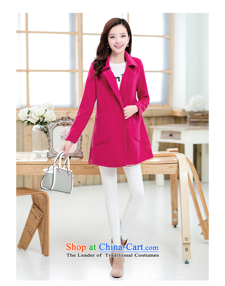 Femme Fatale boutique 2015 autumn and winter new larger female Korean version skinny Heung-thick mm in length) lapel a gross jacket coat? female autumn and winter in Red 4XL Photo, prices, brand platters! The elections are supplied in the national character of distribution, so action, buy now enjoy more preferential! As soon as possible.