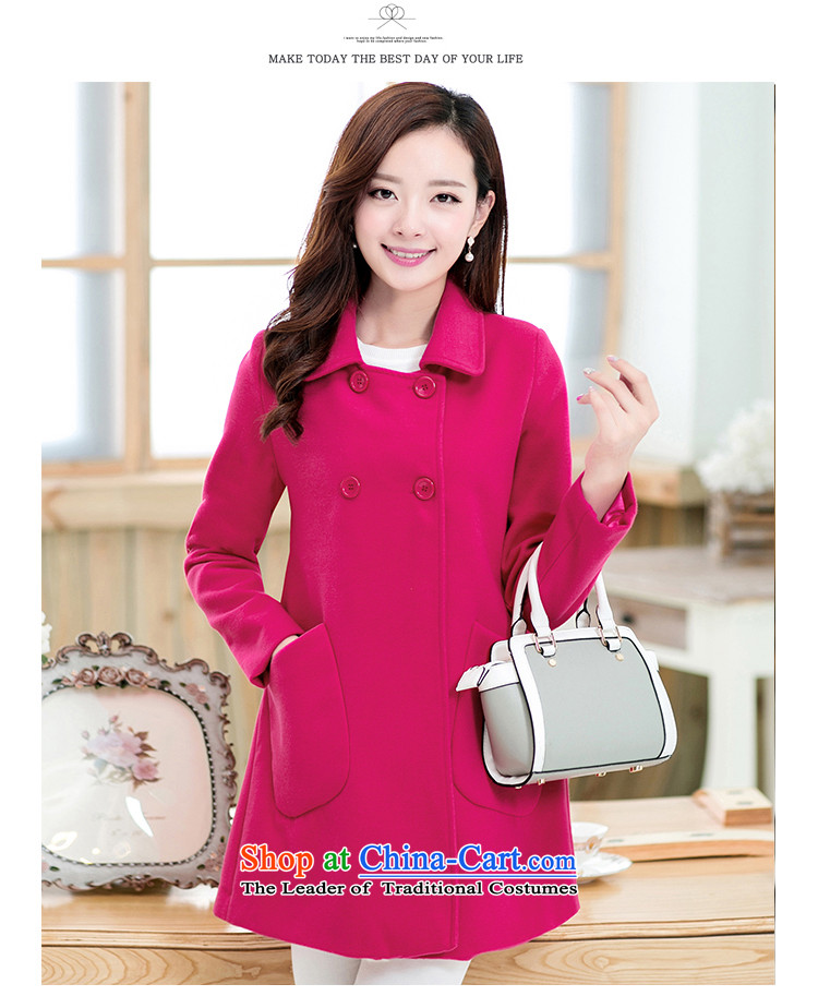 Femme Fatale boutique 2015 autumn and winter new larger female Korean version skinny Heung-thick mm in length) lapel a gross jacket coat? female autumn and winter in Red 4XL Photo, prices, brand platters! The elections are supplied in the national character of distribution, so action, buy now enjoy more preferential! As soon as possible.