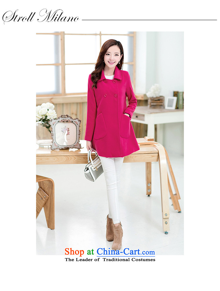 Femme Fatale boutique 2015 autumn and winter new larger female Korean version skinny Heung-thick mm in length) lapel a gross jacket coat? female autumn and winter in Red 4XL Photo, prices, brand platters! The elections are supplied in the national character of distribution, so action, buy now enjoy more preferential! As soon as possible.