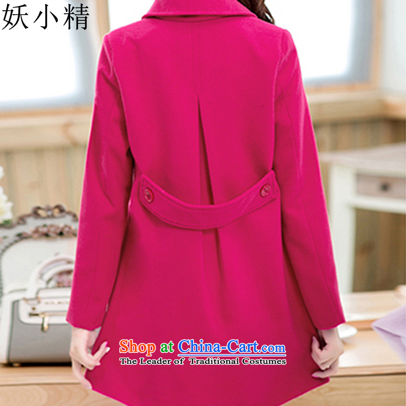 Femme Fatale boutique 2015 autumn and winter new larger female Korean version skinny Heung-thick mm in length) lapel a gross jacket coat? female autumn and winter in red 4XL, Femme Fatale BOUTIQUE (GREMLIN) , , , shopping on the Internet