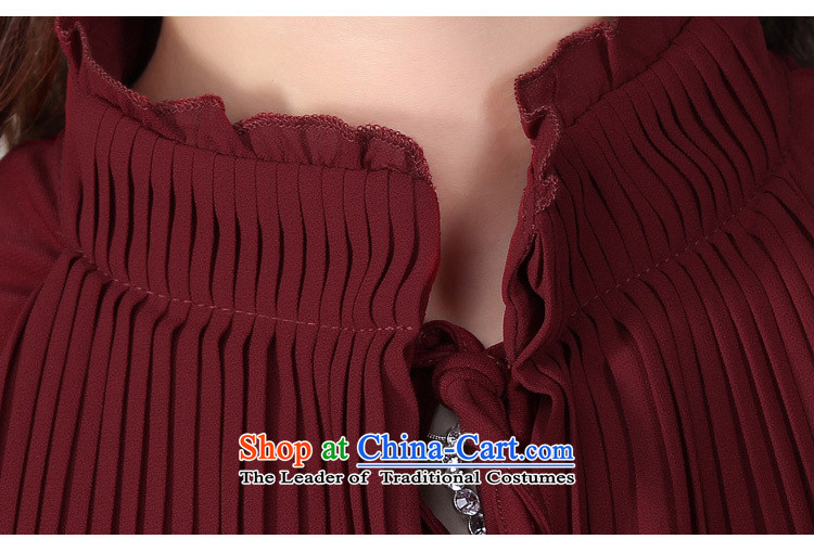 Charm large things women 2015 Autumn) thick long-sleeved shirt MM CHIFFON T2206 women wine red XXXL picture, prices, brand platters! The elections are supplied in the national character of distribution, so action, buy now enjoy more preferential! As soon as possible.