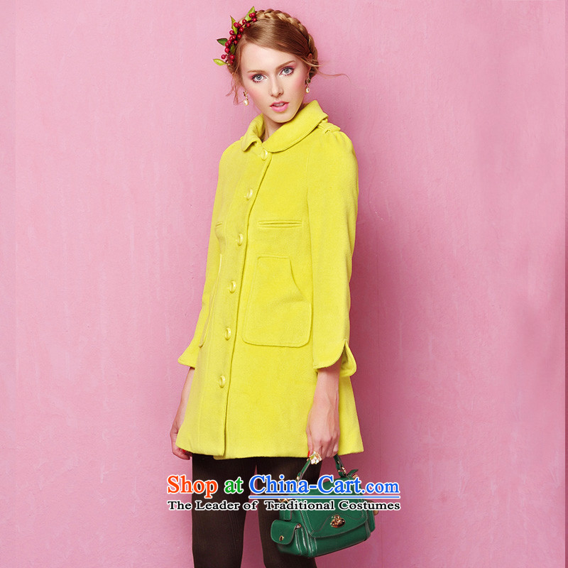 The Secretary for Health-care lady of the OSCE long-sleeved jacket yellow m,olrain,,, wool? Online Shopping