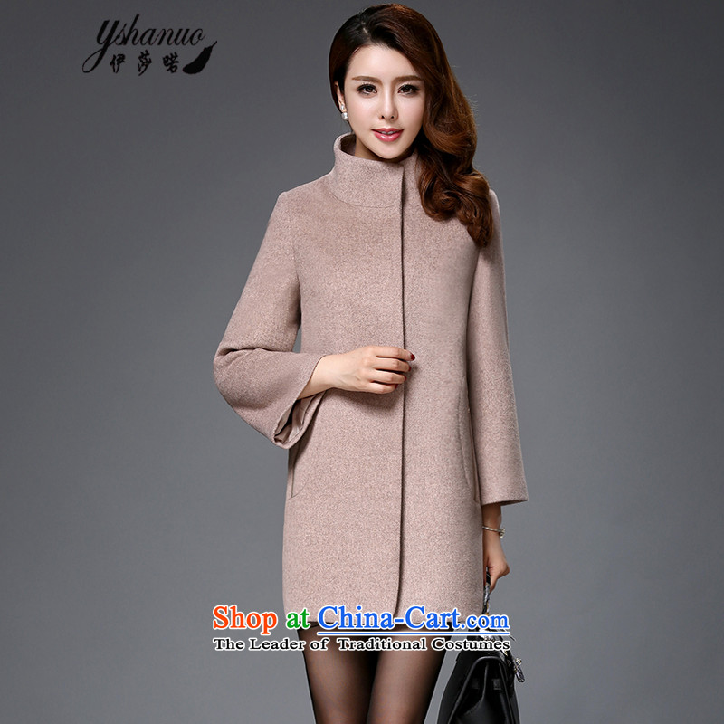 Isabel well YSHANUO_ _autumn and winter coats girl won the new version of the lady in a simple long wool coat female jacket YS1079? grayish yellow _pre-sale 3 days_ L