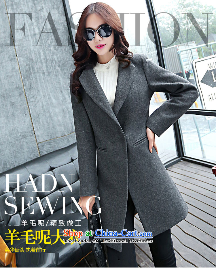 The Truth (Korean version of Estee Lauder CHANGDAI) 2015 Fall/Winter Collections in large new long long-sleeved wool coat women?? jacket coat female navy blue, M pictures, prices, brand platters! The elections are supplied in the national character of distribution, so action, buy now enjoy more preferential! As soon as possible.