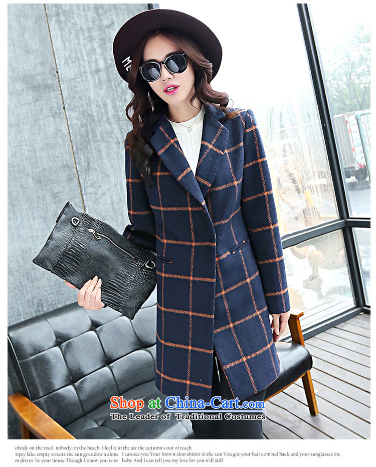 The Truth (Korean version of Estee Lauder CHANGDAI) 2015 Fall/Winter Collections in large new long long-sleeved wool coat women?? jacket coat female navy blue, M pictures, prices, brand platters! The elections are supplied in the national character of distribution, so action, buy now enjoy more preferential! As soon as possible.