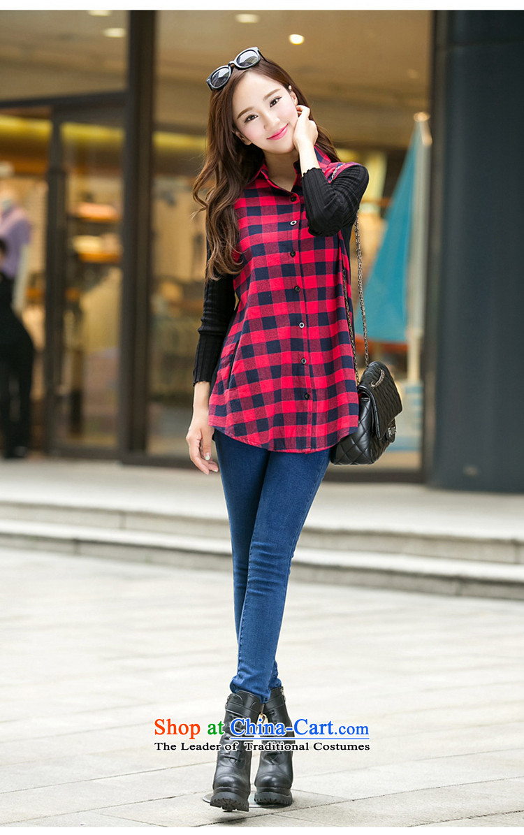 The Korean version of the female ZORMO autumn and winter to xl latticed shirts in mm thick long leisure wear long sleeved shirt red XL 115-130 catty picture, prices, brand platters! The elections are supplied in the national character of distribution, so action, buy now enjoy more preferential! As soon as possible.