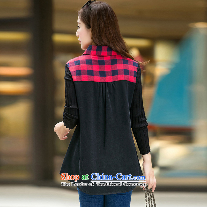  The Korean version of the female ZORMO autumn and winter to xl latticed shirts in mm thick long leisure wear long sleeved shirt red XL 115-130 catty ,ZORMO,,, shopping on the Internet