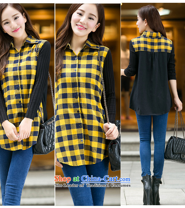  The Korean version of the female ZORMO thick mm autumn and winter, to intensify the code segments of the medium to long term, Ms. shirt leisure shirt yellow 175-195 5XL catty picture, prices, brand platters! The elections are supplied in the national character of distribution, so action, buy now enjoy more preferential! As soon as possible.