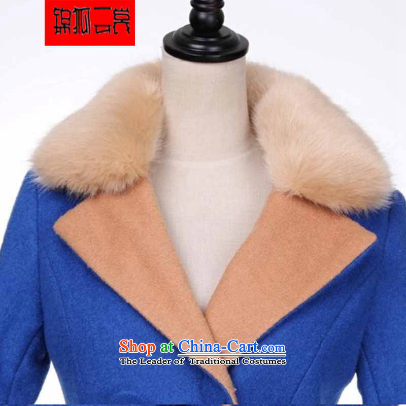 Kam Fox Ella fall inside the new 2015 female coats women's gross coats female Korean?   Graphics in the medium to long term, thin hair? jacket women NZ8 royal blue , L Kam Fox Ella shopping on the Internet has been pressed.