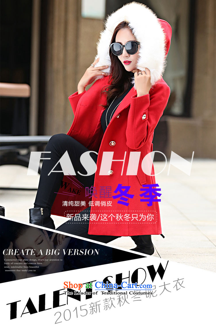 The Truth (Korean version of Estee Lauder CHANGDAI) 2015 autumn and winter new graphics thin single row detained in pure color long hair? coats female jackets red color   M brand, prices, picture platters! The elections are supplied in the national character of distribution, so action, buy now enjoy more preferential! As soon as possible.