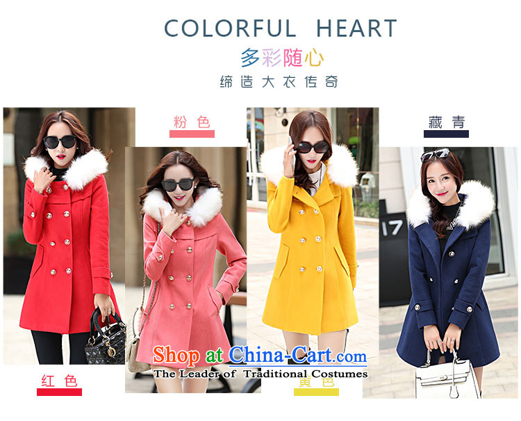 The Truth (Korean version of Estee Lauder CHANGDAI) 2015 autumn and winter new graphics thin single row detained in pure color long hair? coats female jackets red color   M brand, prices, picture platters! The elections are supplied in the national character of distribution, so action, buy now enjoy more preferential! As soon as possible.