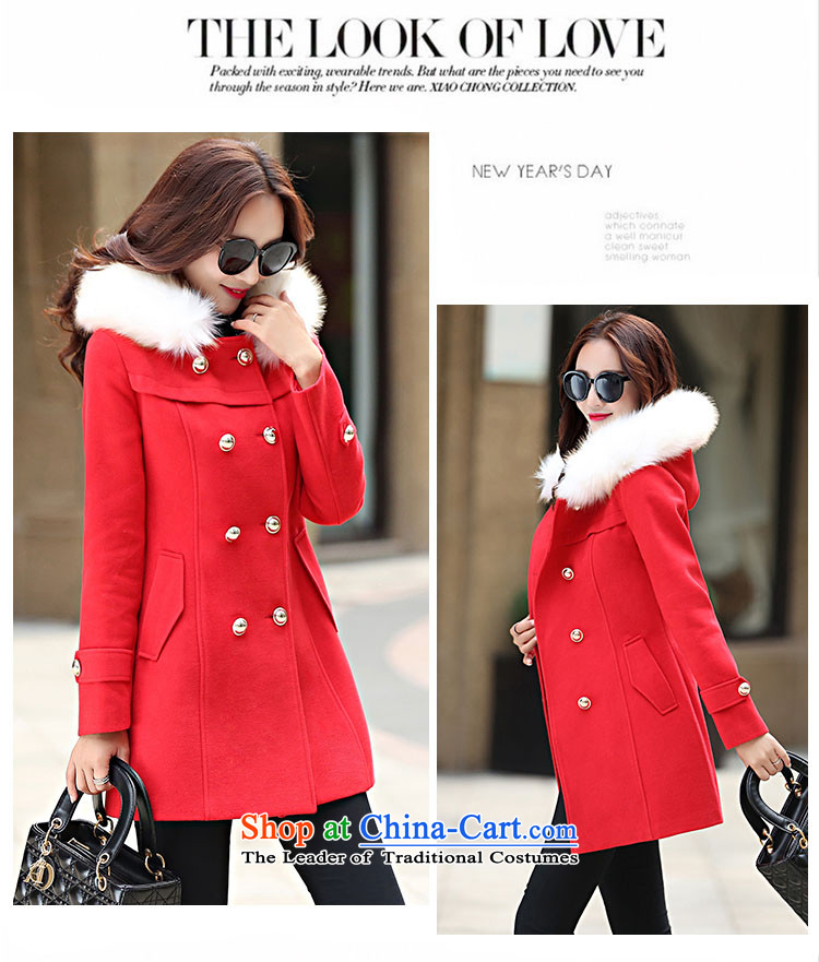The Truth (Korean version of Estee Lauder CHANGDAI) 2015 autumn and winter new graphics thin single row detained in pure color long hair? coats female jackets red color   M brand, prices, picture platters! The elections are supplied in the national character of distribution, so action, buy now enjoy more preferential! As soon as possible.