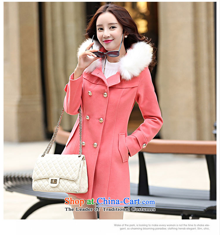 The Truth (Korean version of Estee Lauder CHANGDAI) 2015 autumn and winter new graphics thin single row detained in pure color long hair? coats female jackets red color   M brand, prices, picture platters! The elections are supplied in the national character of distribution, so action, buy now enjoy more preferential! As soon as possible.