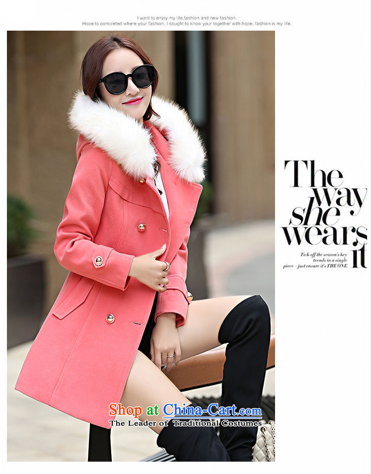 The Truth (Korean version of Estee Lauder CHANGDAI) 2015 autumn and winter new graphics thin single row detained in pure color long hair? coats female jackets red color   M brand, prices, picture platters! The elections are supplied in the national character of distribution, so action, buy now enjoy more preferential! As soon as possible.