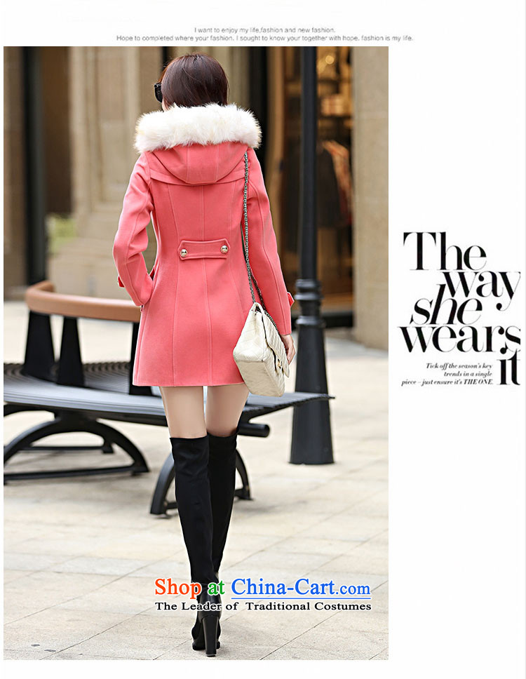 The Truth (Korean version of Estee Lauder CHANGDAI) 2015 autumn and winter new graphics thin single row detained in pure color long hair? coats female jackets red color   M brand, prices, picture platters! The elections are supplied in the national character of distribution, so action, buy now enjoy more preferential! As soon as possible.