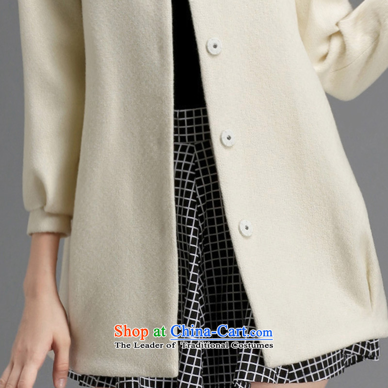 Gross coats women ZK2014? In the long hair of Sau San? jacket women's temperament elegant autumn and winter replacing a wool coat m White L,zk,,, shopping on the Internet
