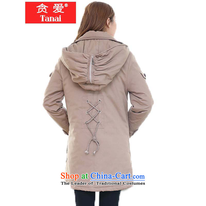 Coveted winter clothing new Korean version of a large number of female thick sister in long coat cotton coat female jacket 9589 apricot XXL recommended weight 165 percent, indulge (tanai) , , , shopping on the Internet
