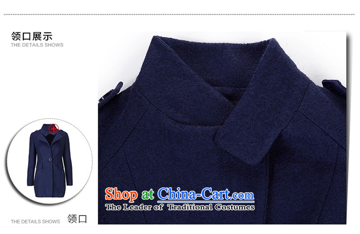 The former Yugoslavia Yi goods gross? female 2015 winter coats on female pure colors and stylish Wild Hair Girl Korean jacket? In long T0510 彩蝶纷飞 dark blue S picture, prices, brand platters! The elections are supplied in the national character of distribution, so action, buy now enjoy more preferential! As soon as possible.