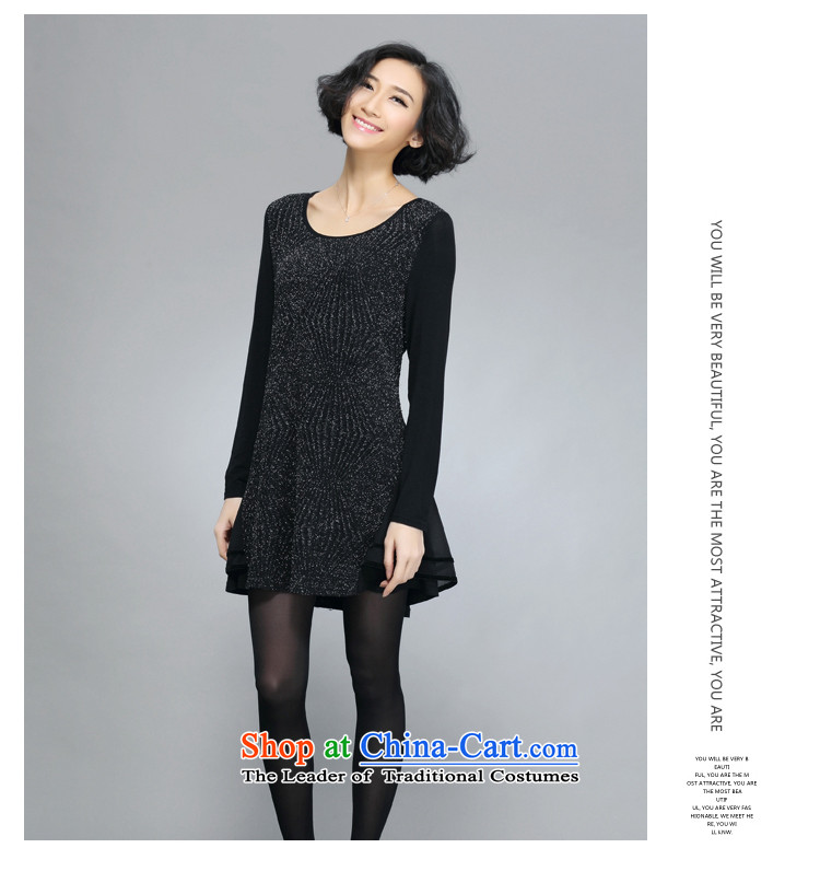 Sarah ya 2015 Spring New Korean version of large numbers of black flashing Boobie dresses 0774 Black 3XL/145-160 catty picture, prices, brand platters! The elections are supplied in the national character of distribution, so action, buy now enjoy more preferential! As soon as possible.