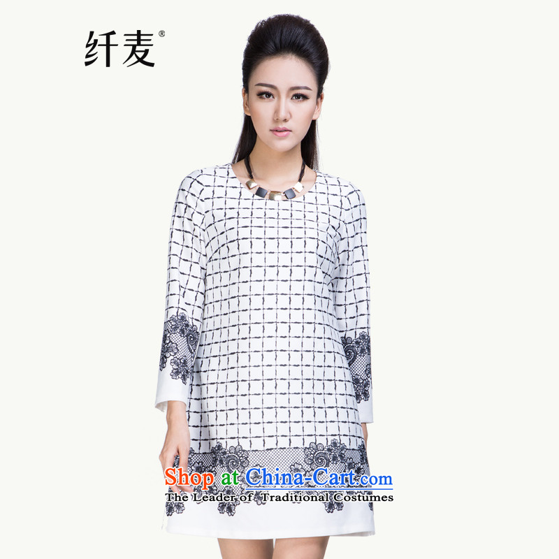 The former Yugoslavia Migdal Code women 2015 Autumn replacing the new mm thick stylish plaid collage loose long-sleeved dresses 43376 checkered M