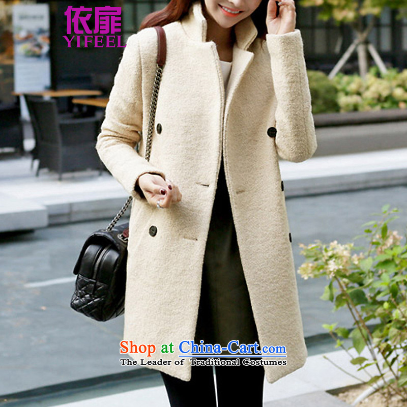 【 C.O.D. 】 To check the 2015 autumn and winter new simple and stylish coat in long hair? For Women Korean female jacket coat wool? m White L, in accordance with YF002 lonesome cottage , , , shopping on the Internet