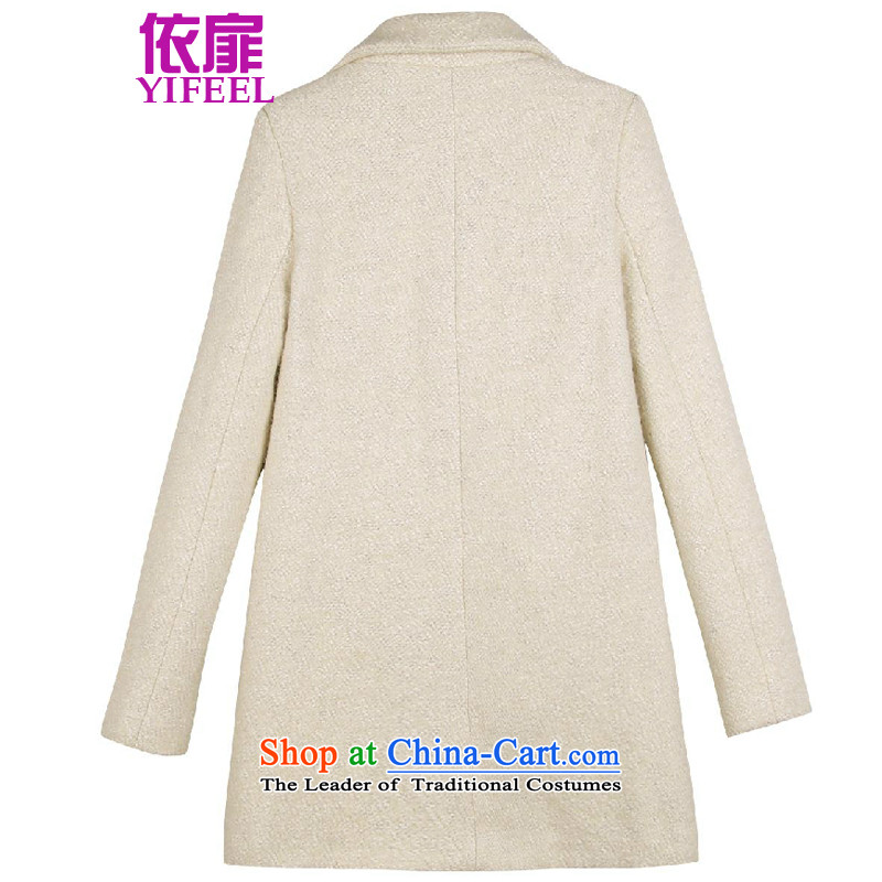 【 C.O.D. 】 To check the 2015 autumn and winter new simple and stylish coat in long hair? For Women Korean female jacket coat wool? m White L, in accordance with YF002 lonesome cottage , , , shopping on the Internet