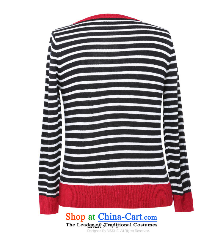 Msshe xl women 2015 Autumn replacing streaks knocked color knitting cardigan V-Neck Sweater jacket, black-and-white picture 3XL 7833, prices, brand platters! The elections are supplied in the national character of distribution, so action, buy now enjoy more preferential! As soon as possible.