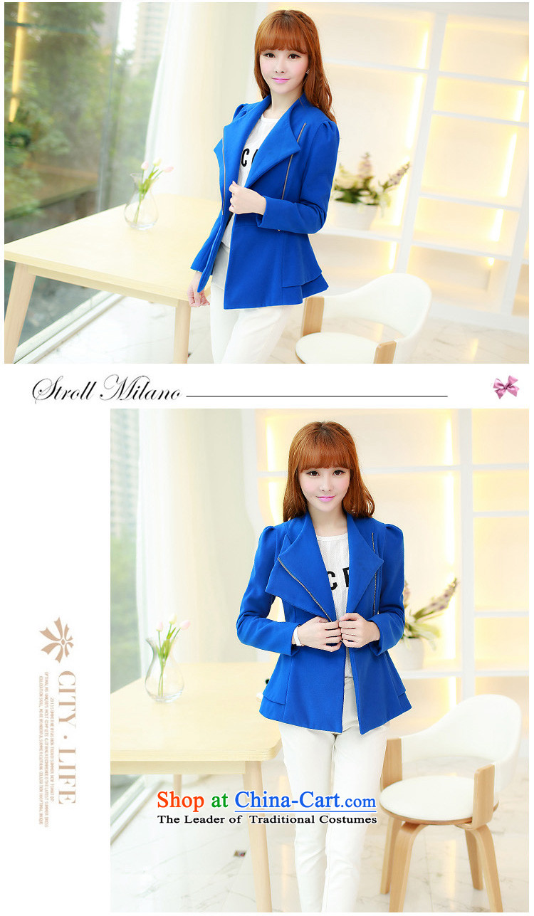 Yu ink dust autumn 2015 a new overnight for women Korean short, reverse collar is a zip cardigan coats jacket female U692 gross? blue S picture, prices, brand platters! The elections are supplied in the national character of distribution, so action, buy now enjoy more preferential! As soon as possible.