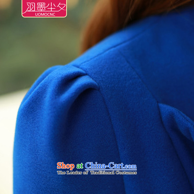 Yu ink dust autumn 2015 a new overnight for women Korean short, reverse collar is a zip cardigan coats jacket female U692 gross? royal blue , yu Ink dust overnight shopping on the Internet has been pressed.