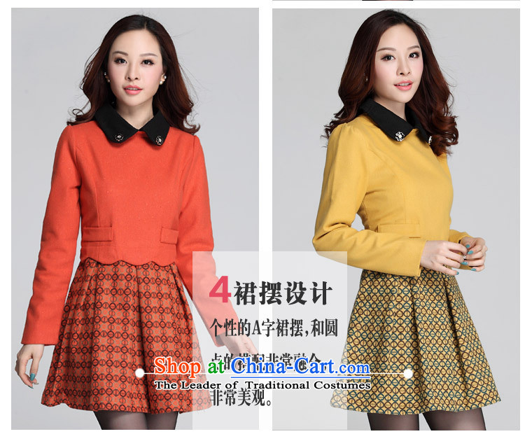 The land is still El Yi xl women's dresses Korean Peter Pan reverse collar gross stitching? A swing long-sleeved shirts thick mm video thin white collar gentlewoman short skirts stamp skirt around 922.747 weighs 160-170 3XL yellow picture, prices, brand platters! The elections are supplied in the national character of distribution, so action, buy now enjoy more preferential! As soon as possible.
