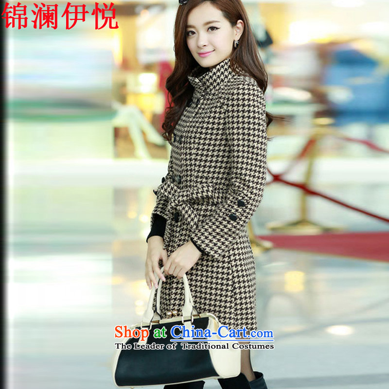 The world of Kam Yuexin of autumn and winter female decorated in video thin gentlewoman temperament, double-yang power with chidori grid a wool coat gross jacket coat women so Connie sub-coats of black-and-white 3XL, Kam World Yue , , , shopping on the In
