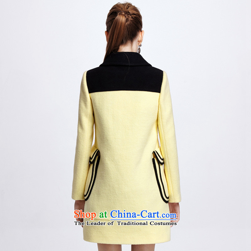 Chaplain who winter clothing new stylish color large pockets of the plane collision with a straight-overcoat female 644112116 light yellow 170/XL, chaplain who has been pressed shopping on the Internet