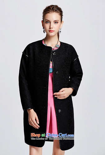 Chaplain who women's stylish and elegant solid color wild lace embossing long coat  165/L 644112198 black picture, prices, brand platters! The elections are supplied in the national character of distribution, so action, buy now enjoy more preferential! As soon as possible.