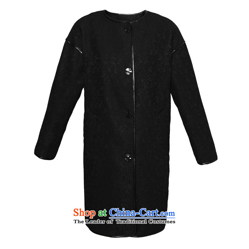 Chaplain who women's stylish and elegant solid color wild lace embossing long coat 644112198 black 165/L, chaplain who has been pressed shopping on the Internet