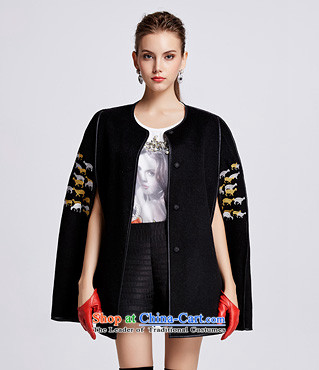 Chaplain who female elegant wild round-neck collar machine embroidery decorated cloak long coat  155/S 644112199 black picture, prices, brand platters! The elections are supplied in the national character of distribution, so action, buy now enjoy more preferential! As soon as possible.