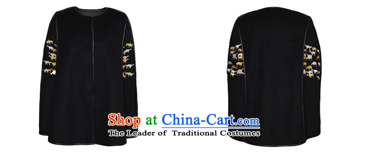 Chaplain who female elegant wild round-neck collar machine embroidery decorated cloak long coat  155/S 644112199 black picture, prices, brand platters! The elections are supplied in the national character of distribution, so action, buy now enjoy more preferential! As soon as possible.