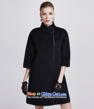 Chaplain who female elegant pure color wild PU package edges in cuff long coat  165/L 644112200 black picture, prices, brand platters! The elections are supplied in the national character of distribution, so action, buy now enjoy more preferential! As soon as possible.