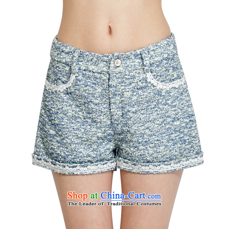 As provided for large female thick MM autumn and winter new western thick sister video thin large volume of knitted pants small blue flowers 2XL, 2270 provisions (qisuo Yee) , , , shopping on the Internet