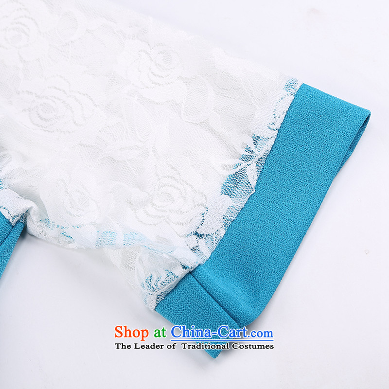 Shani flower lo xl female thick mm summer new 2014 minimalist neck shirt-sleeve t-shirt 6785 light blue 4XL, shani flower sogni (D'oro) , , , shopping on the Internet