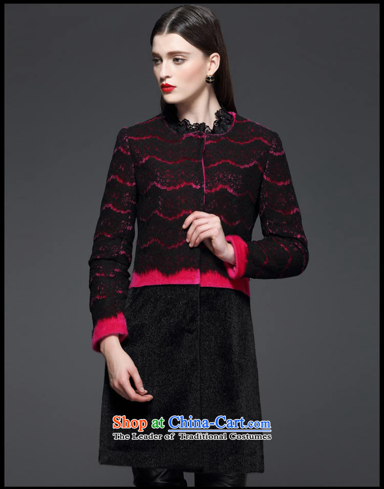 Marguerite Hsichih maxchic 2015 autumn and winter, long-sleeved jacket round-neck collar wool knocked color spell lace in long coats of $13322 Female better? red XL Photo, prices, brand platters! The elections are supplied in the national character of distribution, so action, buy now enjoy more preferential! As soon as possible.