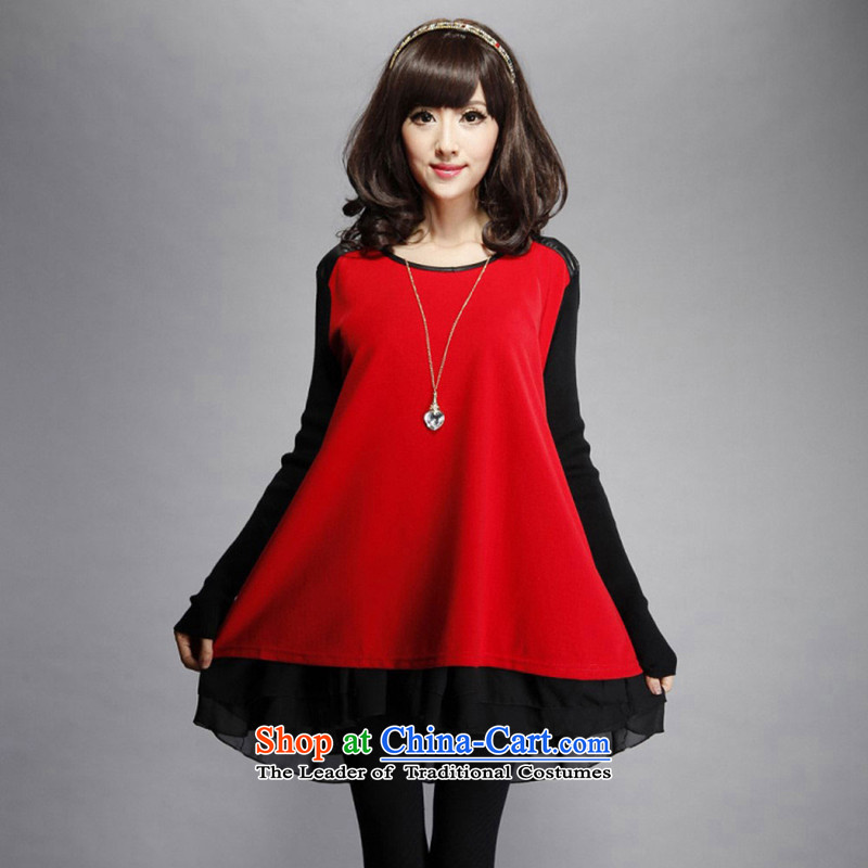 The first new paragraph 2015 fall short Korean large relaxd dress thick sister dresses red XL, Michelle Pan (ZITANHUA) , , , shopping on the Internet