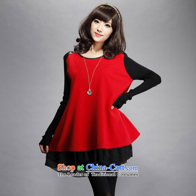 The first new paragraph 2015 fall short Korean large relaxd dress thick sister dresses red XL, Michelle Pan (ZITANHUA) , , , shopping on the Internet