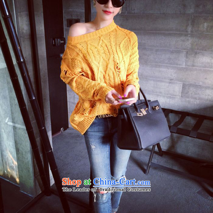 The early spring and autumn 2014 replace Korea Sophie version of large numbers of ladies casual stylish mm thick lazy holed sweater relaxd clothes yellow are code picture, prices, brand platters! The elections are supplied in the national character of distribution, so action, buy now enjoy more preferential! As soon as possible.