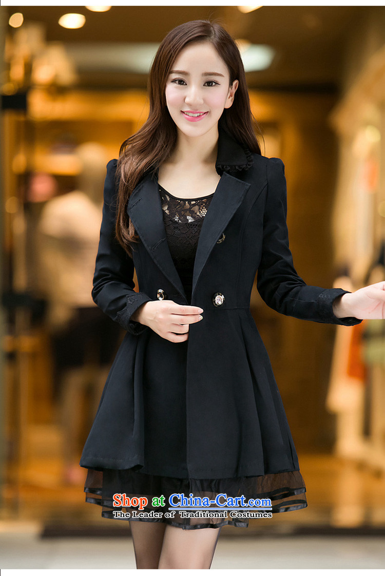 Sophie 6XL sponsors to intensify the thick MM Korean Code women 2015 autumn and winter for women in the new long lace edge wind jacket 8199 Black XL Photo, prices, brand platters! The elections are supplied in the national character of distribution, so action, buy now enjoy more preferential! As soon as possible.